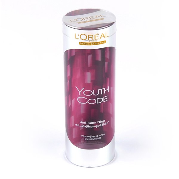cylindrical plastic packaging tube for skin care cream.