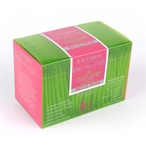 Green printed packaging carton for perfume