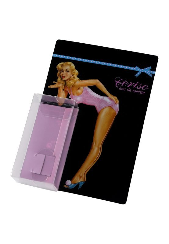 small rectangular plastic packaging for perfume