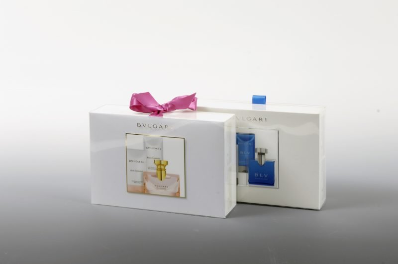 Bvlgari perfume boxes in plastic wrapping, gift edition