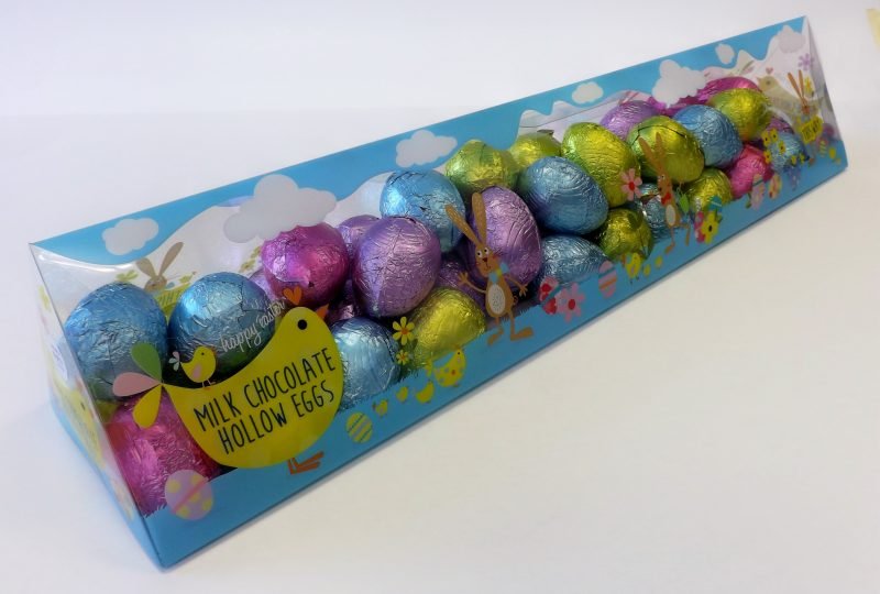 acetate tube packaging for mini chocolate eggs