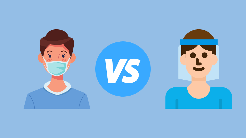 person in mask vs a person in visor